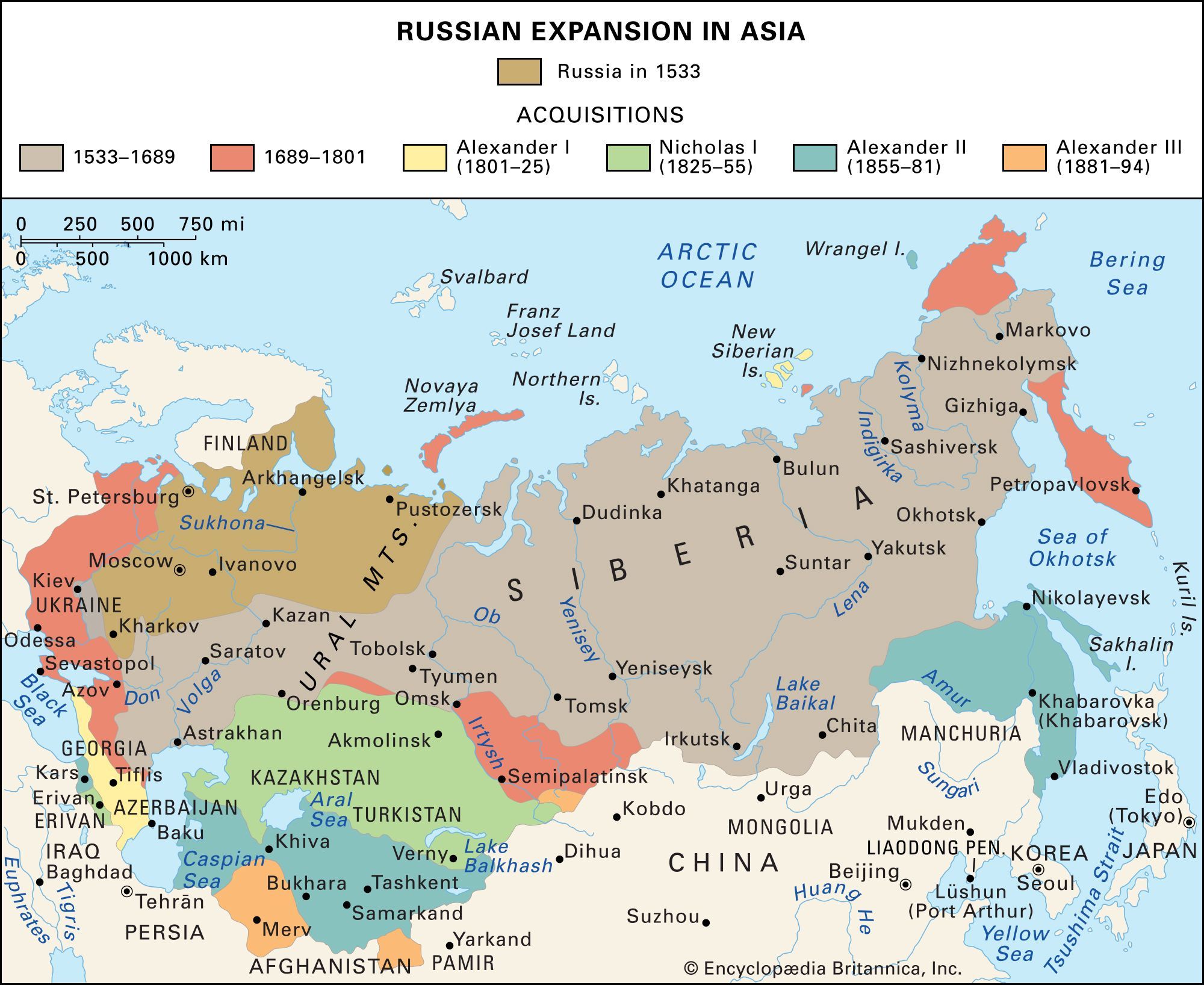 Exploring the Expansive Territory of the Russian Empire: A 19th Century Map Journey